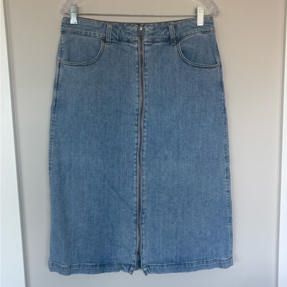 Madewell Blue Knee-Length Pencil Skirt 31 - Picture 1 of 4